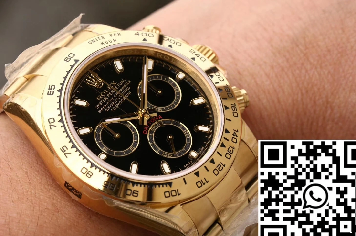 Black Cosmograph Daytona Gold Rolex Factory M116508-0004 JH Yellow Dial 0126